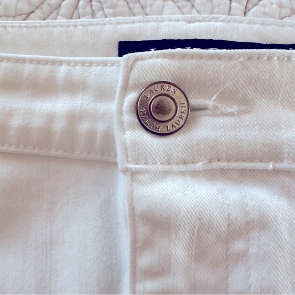 EUC Lauren Ralph Lauren white Denim Mid Rise Pencil Skirt size 18 black label - Picture 4 of 10